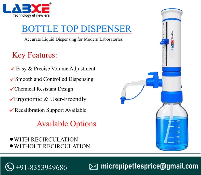 Bottle Top Dispenser Calibrated NABL in TELANGANA - LABXE